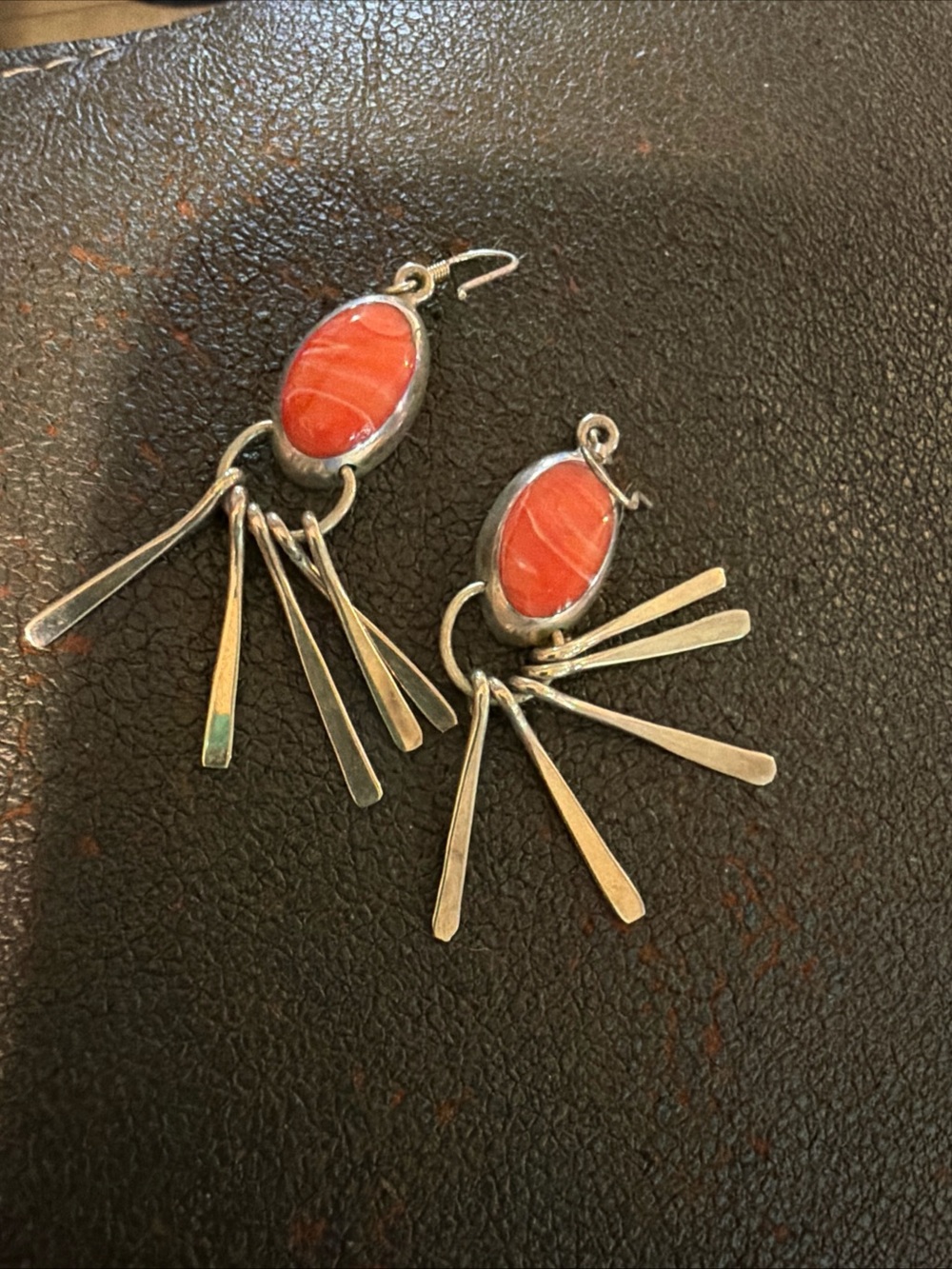 Coral Stone Fringe Drop Earrings - Women Jewelry Earrings - Picture 1 of 4